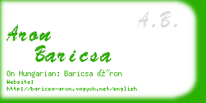 aron baricsa business card